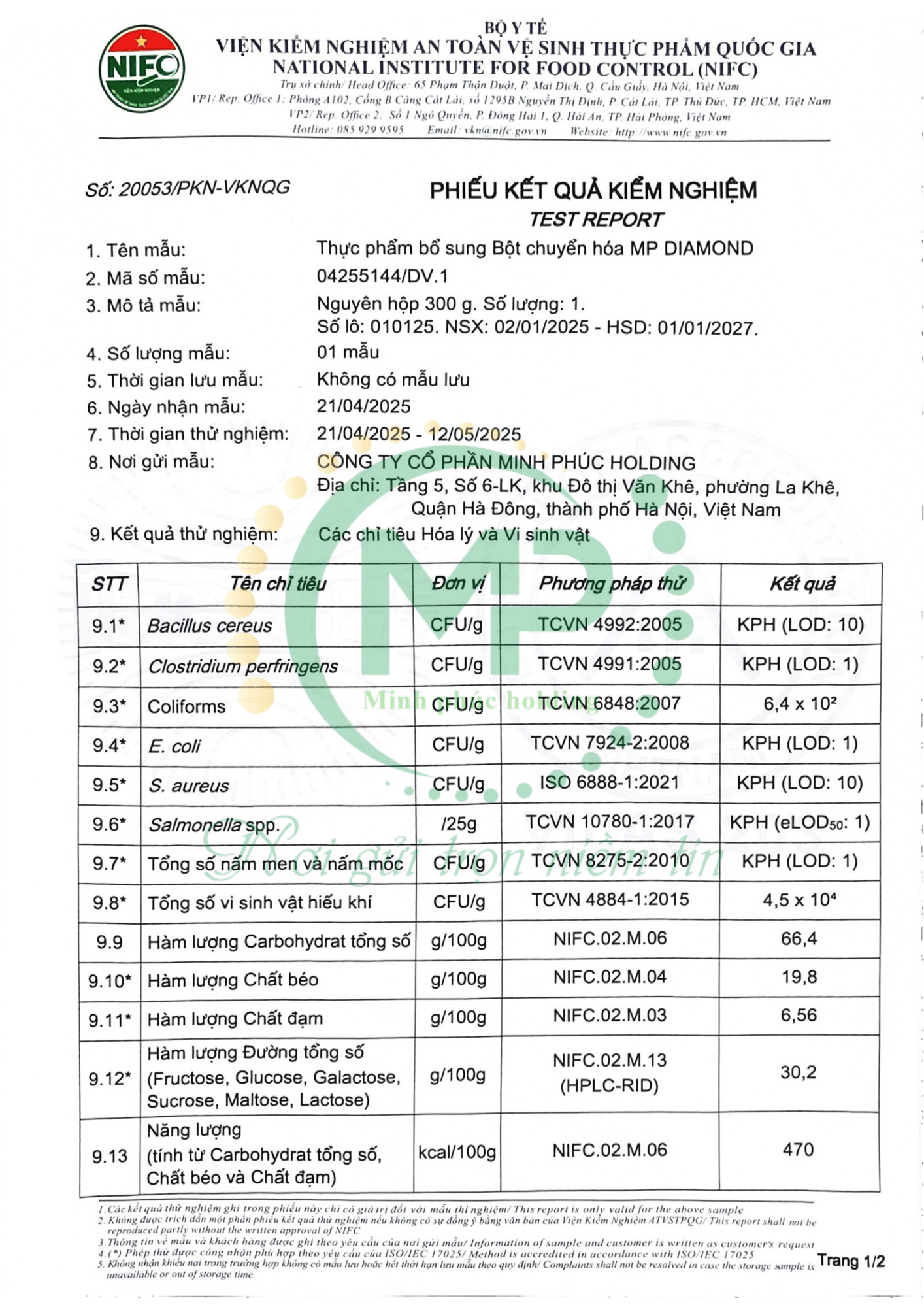 Bột Chuyển Hoá MP Diamond - Ảnh 5